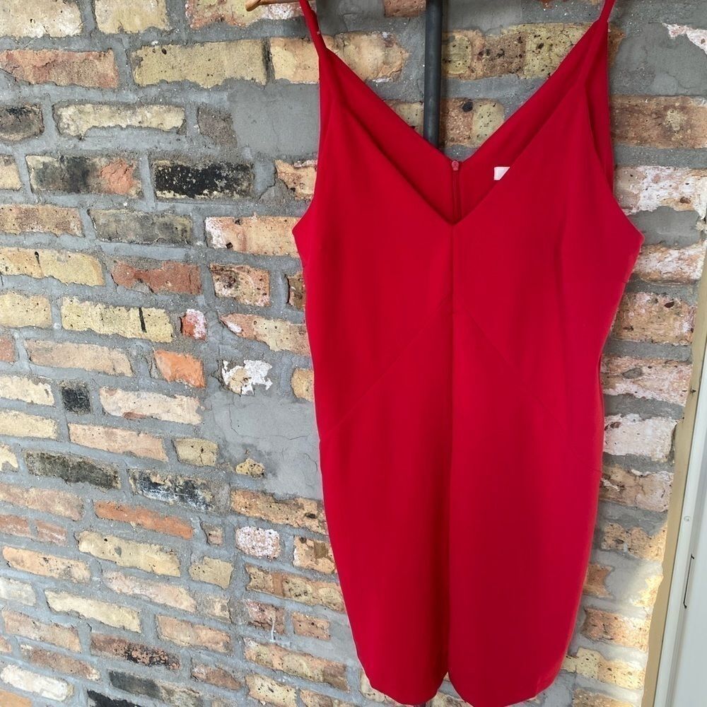 Daphne Paris Red Spaghetti strap zip up romper